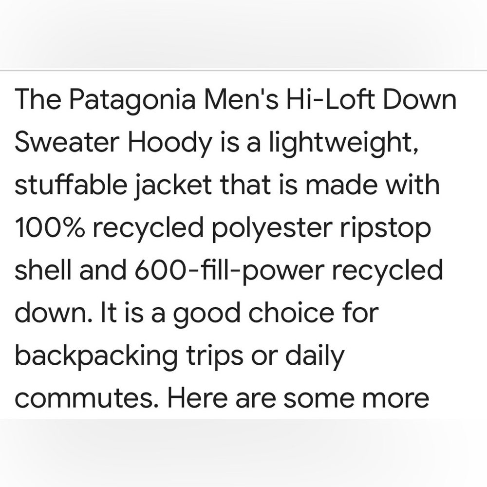 PATAGONIA MENS HI-LOFT DOWN SWEATER HOODY. L 600 DOWN 84902 DEADSTOCK SULFUR YEL - Picture 7 of 15
